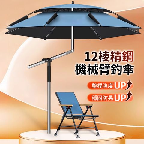 2.6M防風防雨戶外釣魚傘 遮陽傘 大釣傘 戶外傘 垂釣傘 擺攤傘