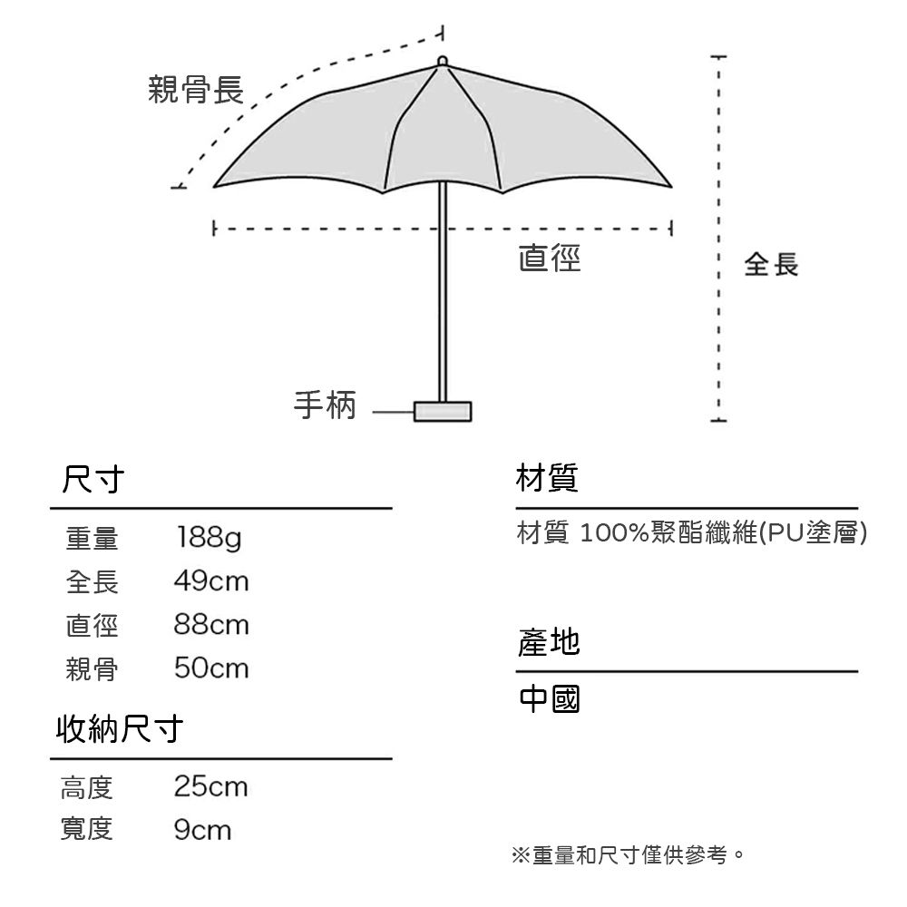 W.P.C. 日本Wpc. 3590-BL 藍色 納維亞鬱金香晴雨傘 抗UV 附掛勾提繩L型拉鍊收納袋