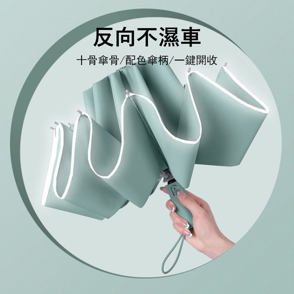 Gordi 大傘面三折防回彈自動雨傘 節節收反向雨傘 安全反光條 防風摺疊雨傘 防曬遮陽傘