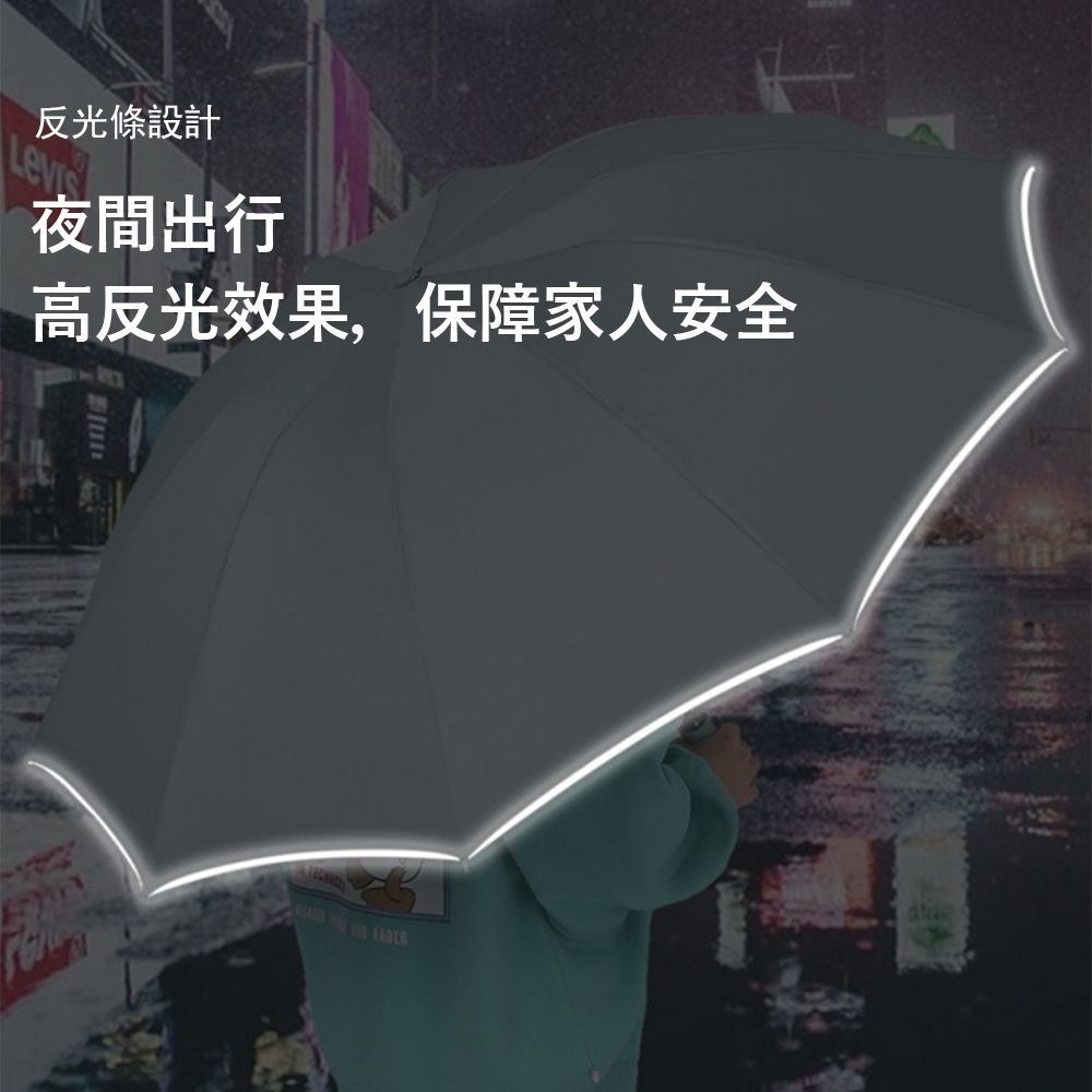Gordi 大傘面三折防回彈自動雨傘 節節收反向雨傘 安全反光條 防風摺疊雨傘 防曬遮陽傘