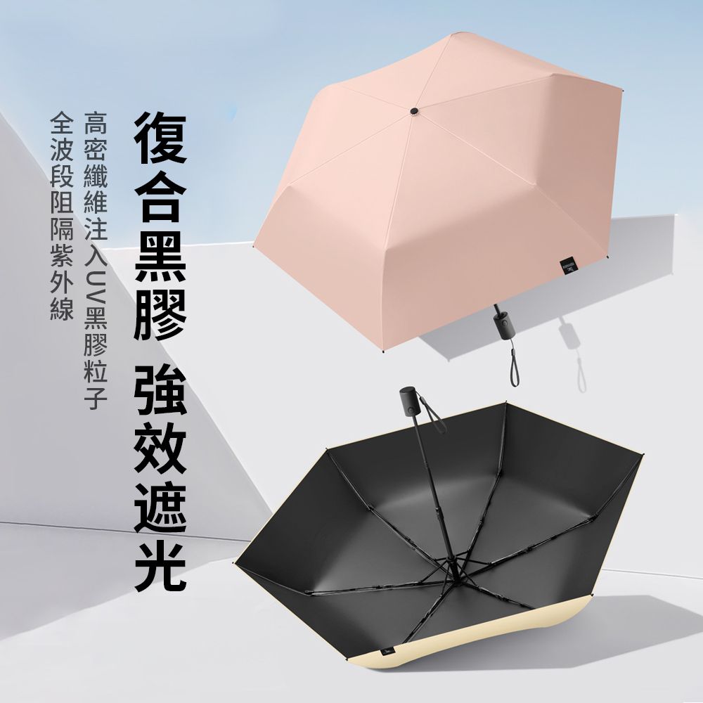 SUNORO 超輕量升級大傘面黑膠摺疊自動傘 安全防回彈輕壓好收傘 摺疊傘 抗UV遮陽傘（晴雨兩用太陽傘/抗紫外線