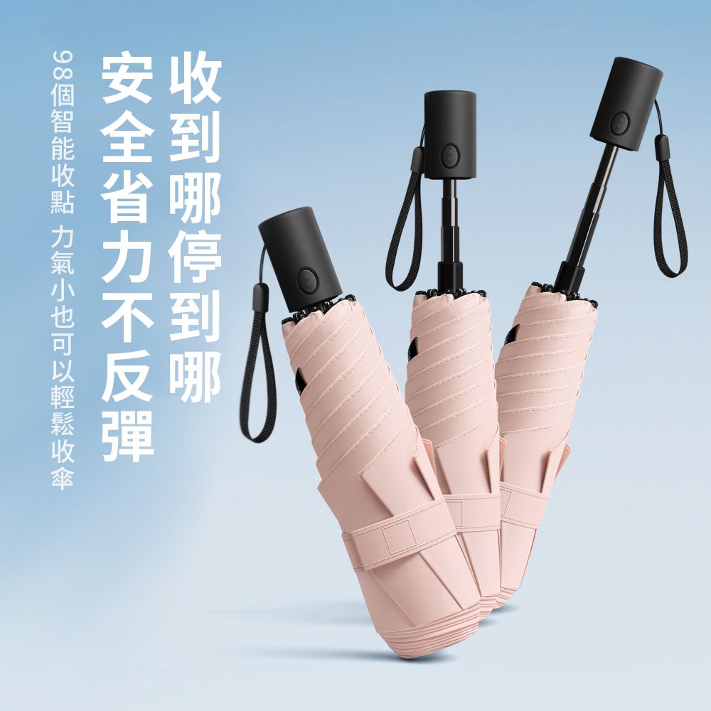 SUNORO 超輕量升級大傘面黑膠摺疊自動傘 安全防回彈輕壓好收傘 摺疊傘 抗UV遮陽傘（晴雨兩用太陽傘/抗紫外線