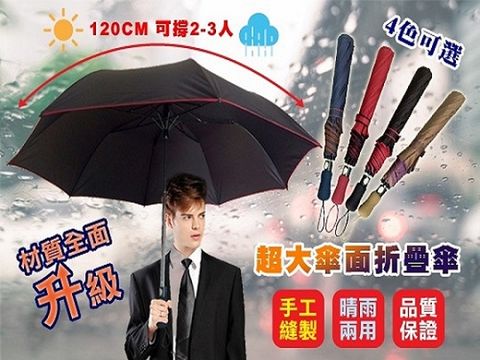 雨季必備！超大超大56吋自動開四人雨傘，56吋超大傘面，讓四人一起撐也不是問題！