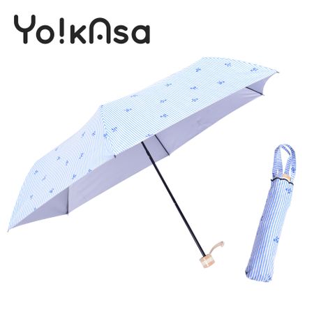 Yo!kAsa 日系熱銷蝴蝶結限定銀膠手開傘/口袋傘/遮陽傘/雨傘/輕量傘(四色任選)