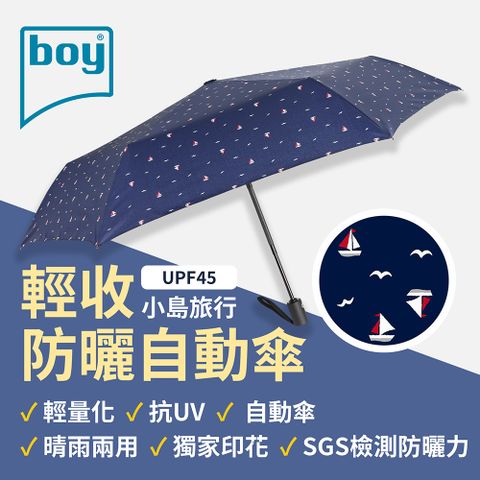 【德國boy】德國boy三折輕收防曬自動傘_小島旅行