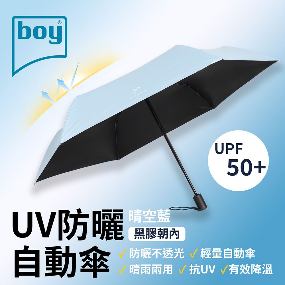 BOY 【德國】德國三折防曬自動傘_晴空藍