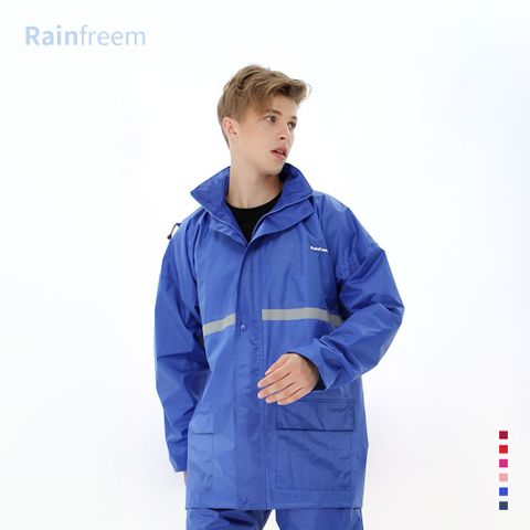 【Rainfreem】超透氣 雨衣 兩件式雨衣 雨褲 機車雨衣 露營登山 外送通勤 - 蔚藍色精選材質，防水透氣，舒適不悶熱