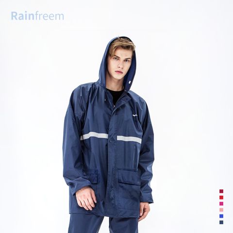 【Rainfreem】超透氣 雨衣 兩件式雨衣 雨褲 機車雨衣 露營登山 外送通勤 - 藏青色精選材質，防水透氣，舒適不悶熱