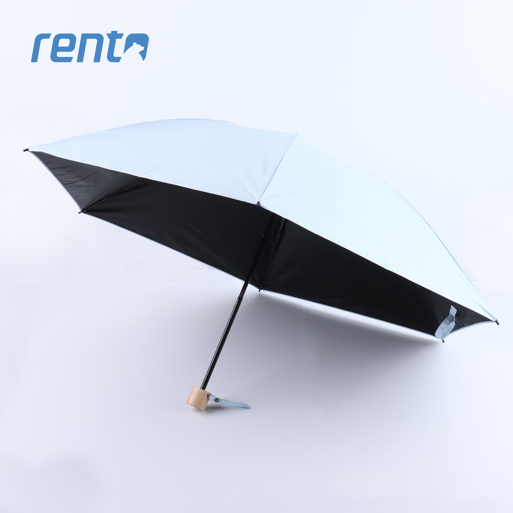  【rento】日式超輕黑膠蝴蝶晴雨傘_水色