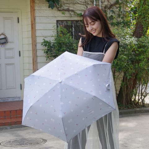 nifty colors 日本 Umbrella Mini 文鳥果子玻璃纖維折疊傘 附拉鍊收納套 抗UV遮陽傘(兩色任選)