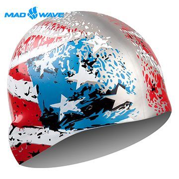 MADWAVE 俄羅斯成人矽膠泳帽 USA