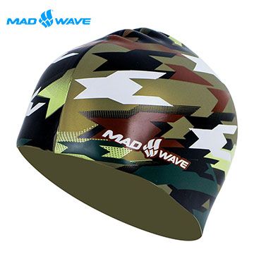 MADWAVE 俄羅斯成人矽膠迷彩泳帽 MILITARY