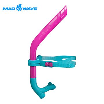MADWAVE 俄羅斯 PRO SNORKEL JUNIOR 前掛式訓練專用呼吸管-粉色