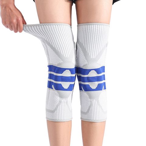 [ TRUSTO ]環繞加壓減震護膝 記憶彈簧長效支撐舒緩護膝(單支)白藍色