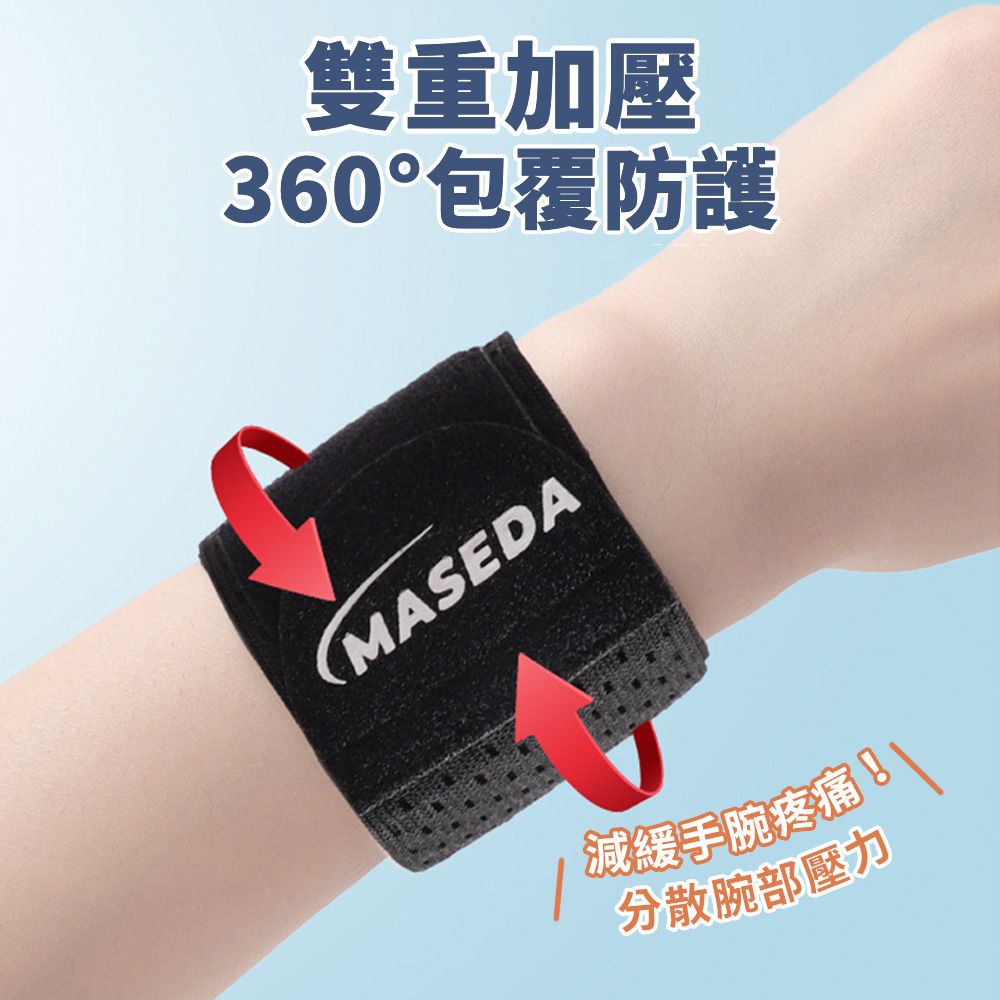 雙重加壓360°包覆防護MASEDA減緩手腕疼痛分散腕部壓力