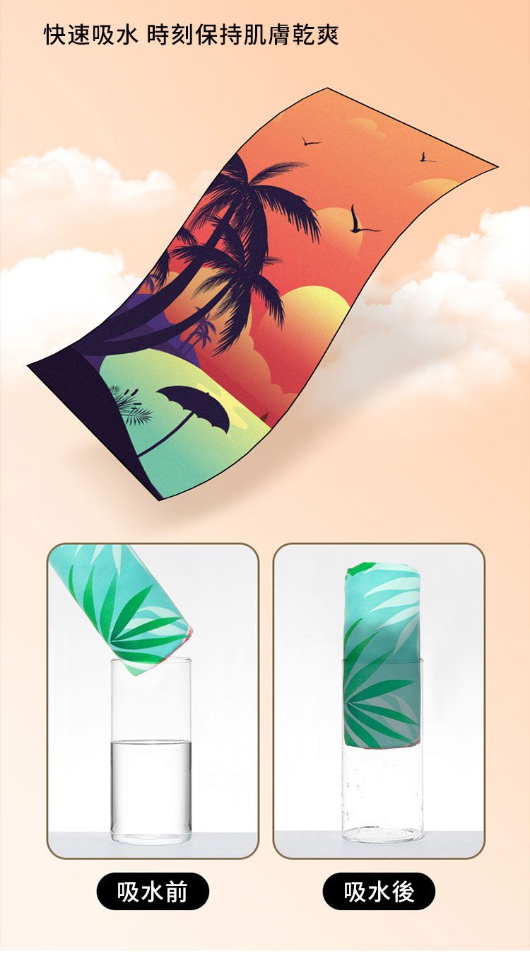 快速吸水 時刻保持肌膚乾爽吸水前吸水後