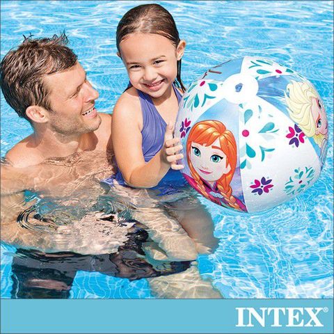 INTEX 冰雪奇緣ELSA-沙灘球51cm 適用3歲以上(圖案隨機) (58021)