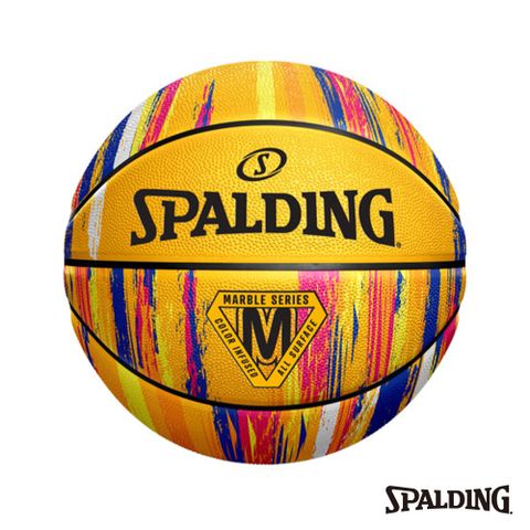 SPALDING 斯伯丁 SP 大理石系列 黃彩 橡膠款 7號籃球