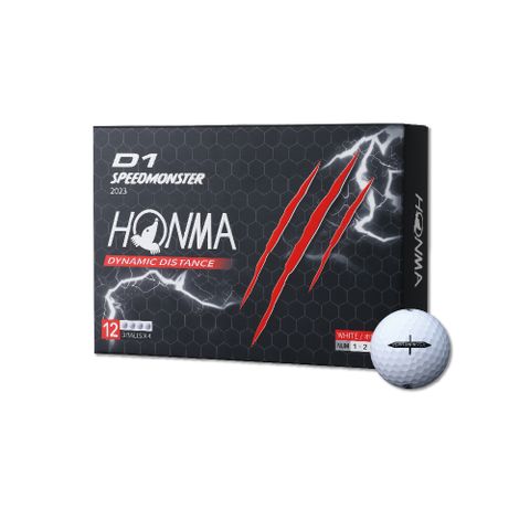 HONMA 本間高爾夫 GOLF BALL D1 SPEEDMONSTER 2023 三層球 高爾夫球 BT2302(2盒入)