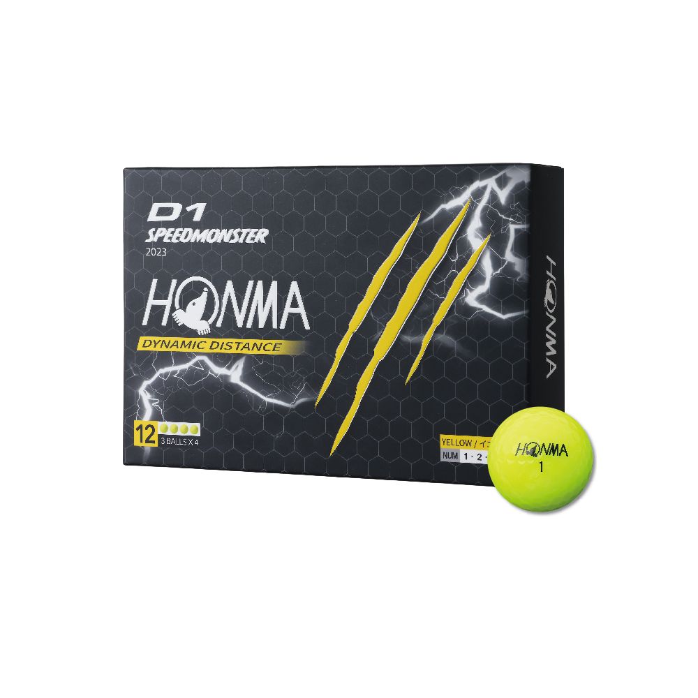 HONMA 本間高爾夫 GOLF BALL D1 SPEEDMONSTER 2023 三層球 高爾夫球 BT2302(2盒入)