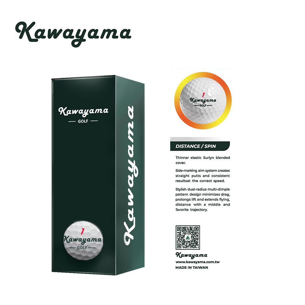  Kawayama GOLF 川山高爾夫球(有球必in系列)3層球(1打12顆)