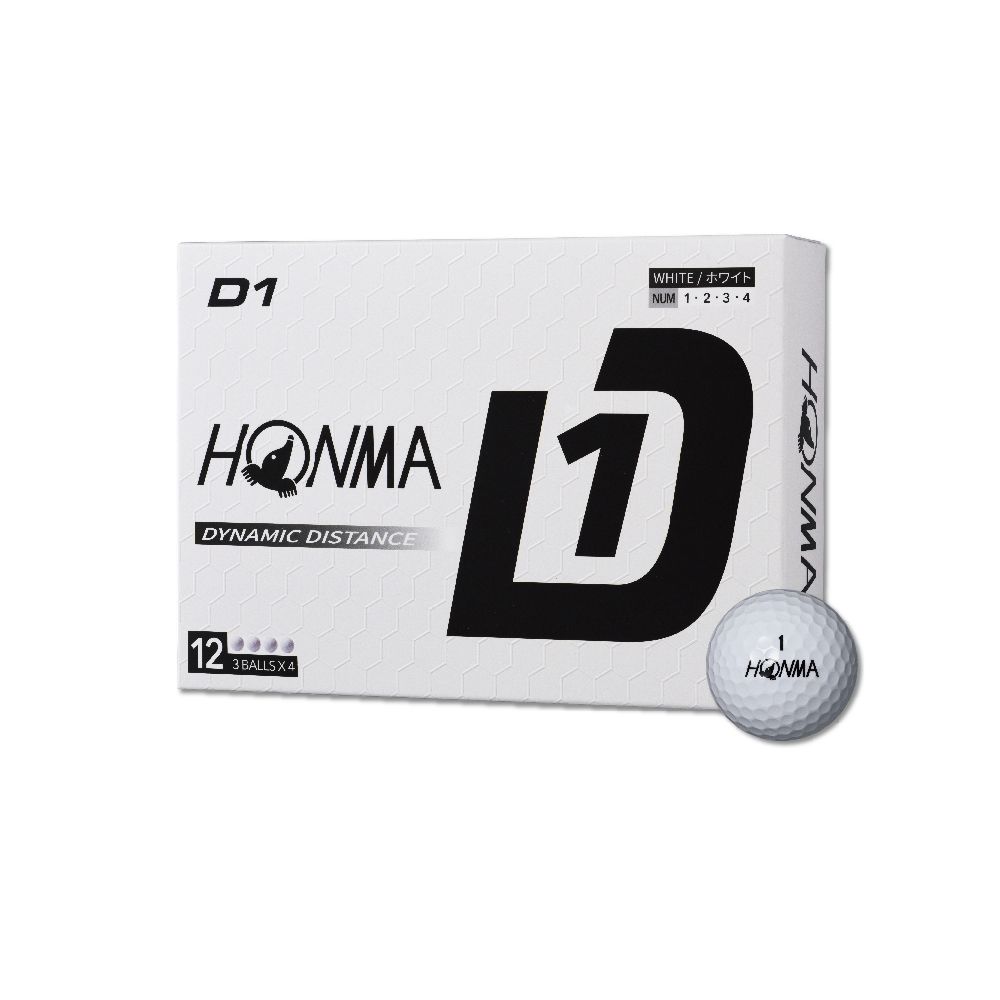 HONMA 本間高爾夫 GOLF BALL NEW D1 兩層球 高爾夫球 BT2401 單盒入(白色、彩色任選)