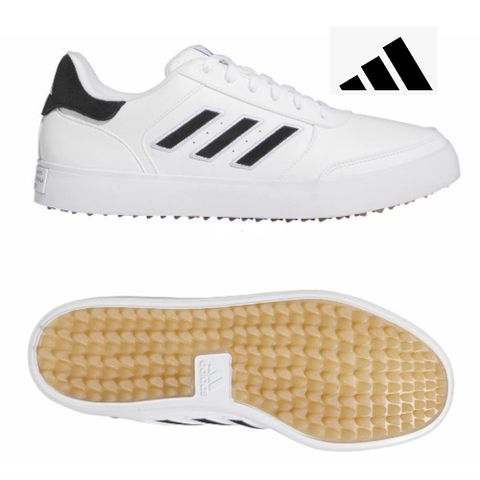 Adidas RetroCross 高爾夫/休閒兩用鞋 豆豆大底 無釘款 白底/黑線 IF0290
