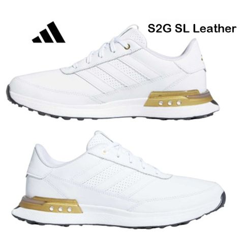 ADIDAS 愛迪達 S2G SL LEATHER 高爾夫/休閒兩用鞋 無釘款 白 ID8699