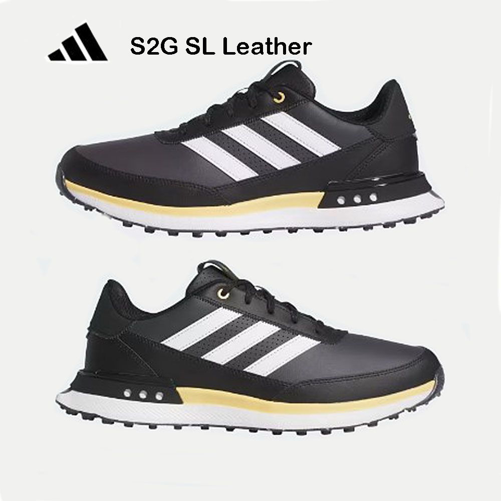 ADIDAS 愛迪達  S2G SL LEATHER 高爾夫/休閒兩用鞋 無釘款 黑 5046