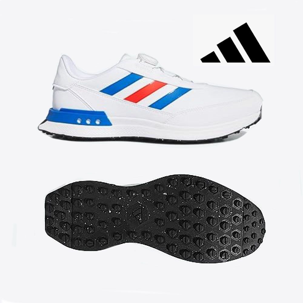 adidas 愛迪達  S2G BOA 高爾夫/休閒兩用鞋 無釘款 白/藍紅  IF0290