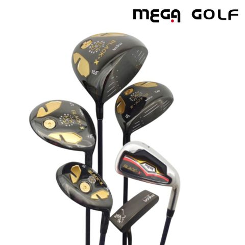 Mega 美高 【 GOLF】BLACK-X 3W/1UT/7I/1PT+COVER 贈球袋 日規(男桿 套桿 高爾夫球桿)