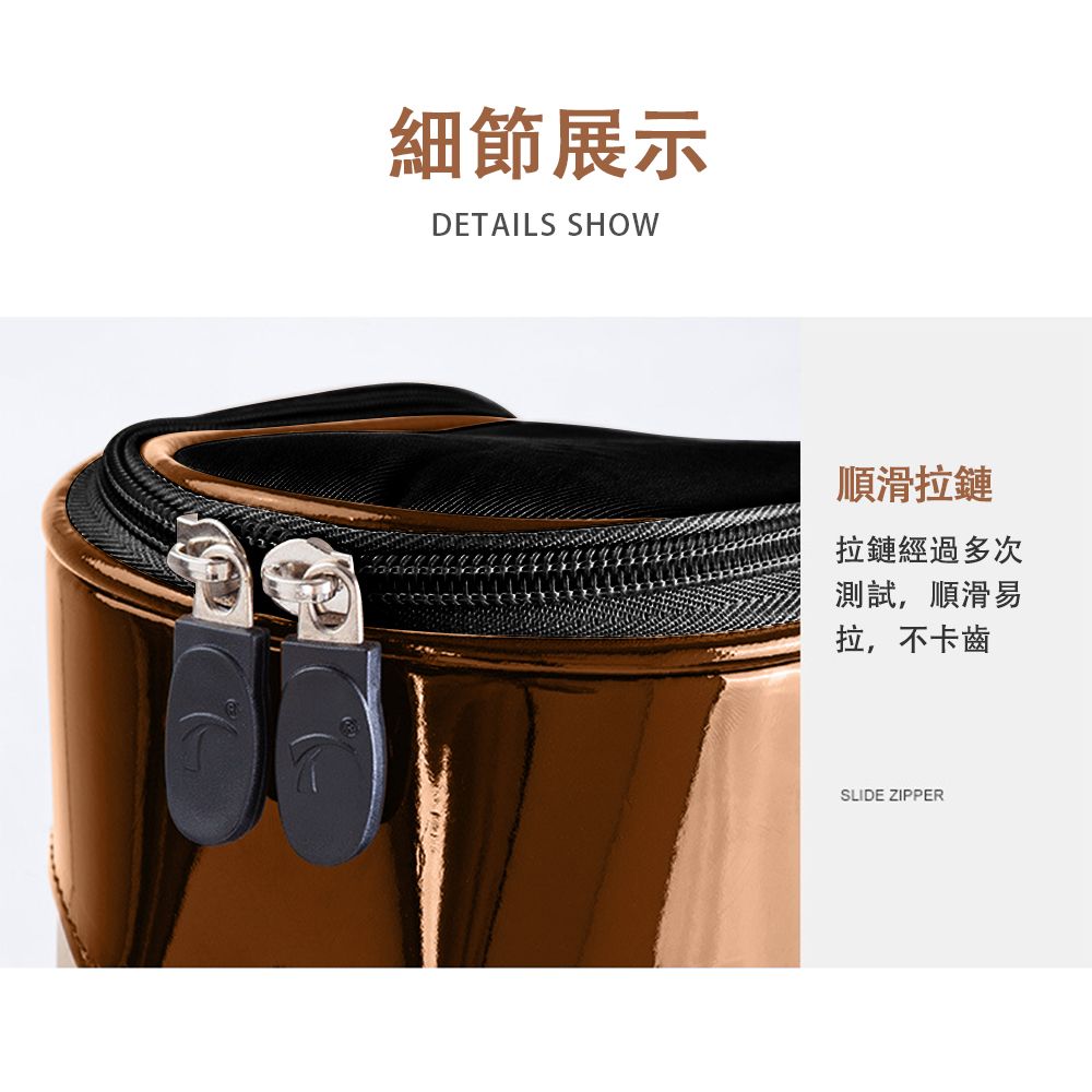 細節展示DETAILS SHOW順滑拉鏈拉鏈經過多次測試,順滑易拉,不卡齒SLIDE ZIPPER