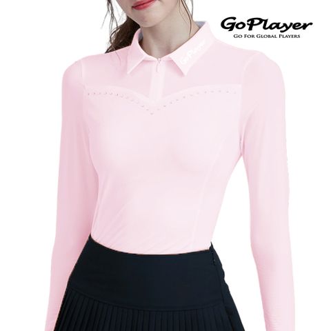 GoPlayer女高爾夫長袖防曬袖套衣(粉)