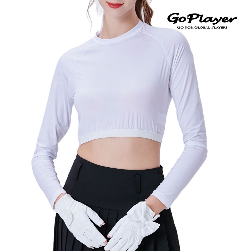 GoPlayer  女抗UV半身防曬衣(白)