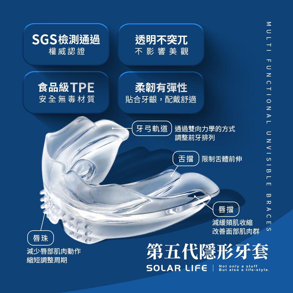 索樂生活 Solar Life  成人兒童隱形牙套矯正器.牙齒保持器 隱形牙套 牙齒調整器 夜間防磨牙 牙齒修正器