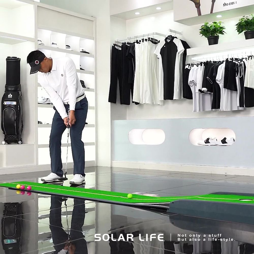 索樂生活 Solar Life  高爾夫電動遙控推桿草皮練習器.室內高爾夫練習 練習墊 推桿球道 高爾夫球毯 室內果嶺