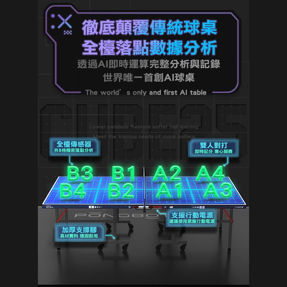  PONGBOT 龐伯特 CUBE25人工智能AI桌球桌 【北區】北北基桃 新竹市 新竹縣