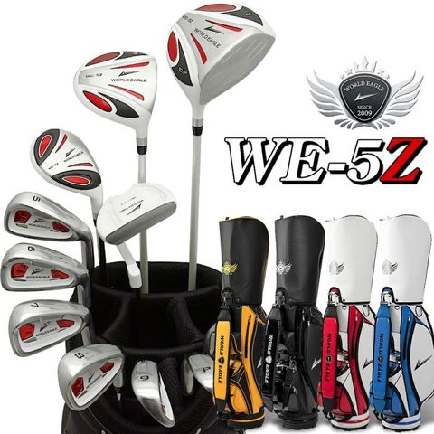 【WORLD EAGLE世界鷹】WE-5Z_33748男用套桿組(珍珠白)#1+#3木+UT+#5-P+S+1推+CBX球桿袋(11支) 右手