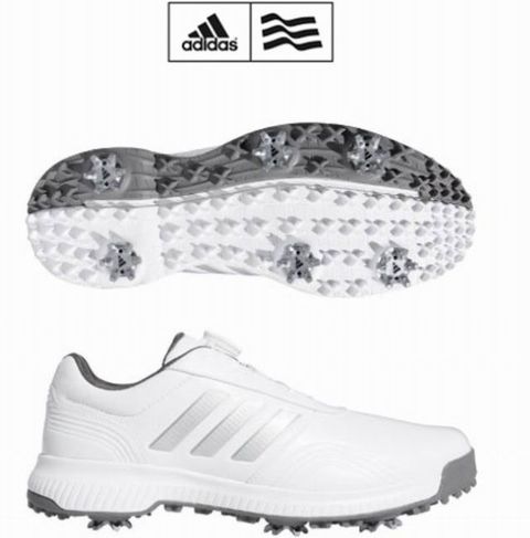 Adidas Performance CP BOA旋鈕高爾夫球鞋 有釘款 白色 EE9208