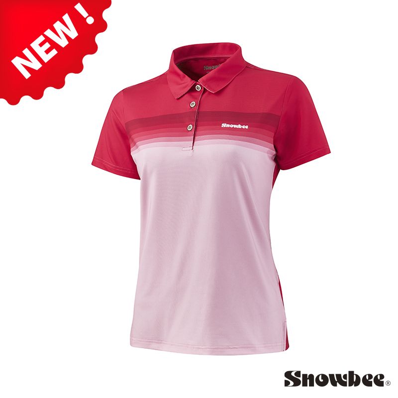 Snowbee 司諾比  Coolmax女士雙色小漸層短袖Polo衫 (吸濕排汗 翻領上衣 高爾夫球衣 健身 爬山 戶外 運動網球自行車)