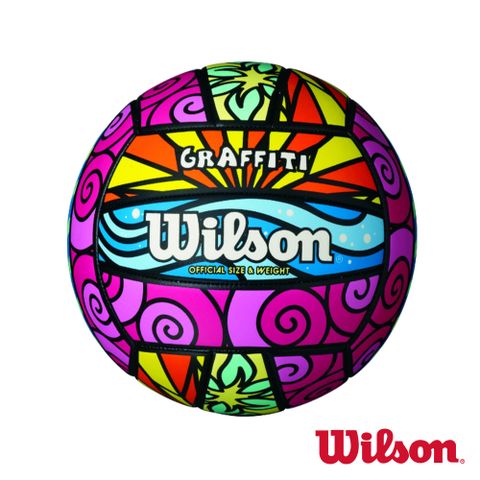 WILSON 沙灘排球 塗鴉 繽紛款 5號