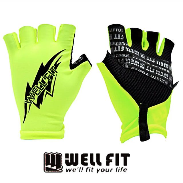 WELL FIT 威飛客 [ ] X-GEL防震 防滑 麂皮 透氣 專業車隊版腳踏車手套-閃電(黑色)