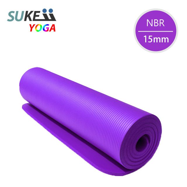 SUKEII []加厚加大NBR高密度瑜珈墊(15mm)-紫色