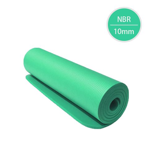 [SUKEII] NBR高密度瑜珈墊(10mm) / 健身墊 湖綠色 附贈綁帶+背帶