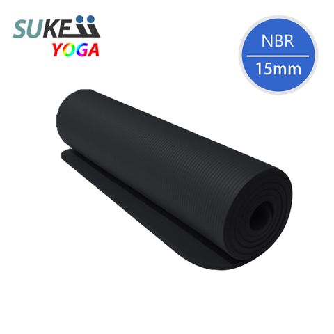 [SUKEII] NBR高密度瑜珈墊(15mm)-黑色