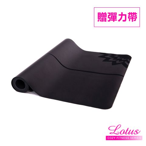 【LOTUS】台灣製乾溼止滑進階型加長加寬PU天然橡膠旅行瑜珈墊2mm 贈專屬背袋