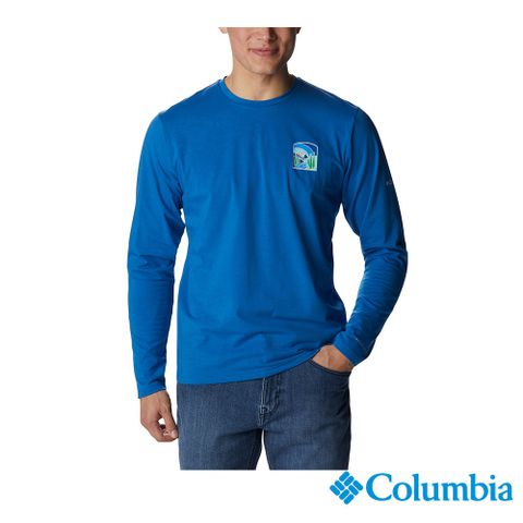 Columbia 哥倫比亞 男款- Omni-Wick快排防曬50長袖上衣-藍色 UAE23400BL