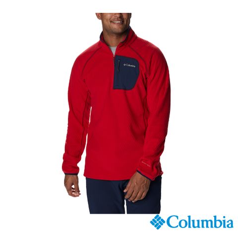 Columbia哥倫比亞 男款-柔暖刷毛半開襟上衣-紅色 UAE08830RD/FW22