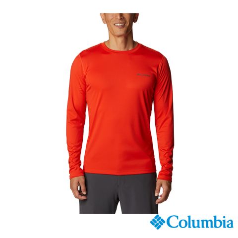 Columbia 哥倫比亞 男款-OFZ 科技涼感UPF30快排長袖上衣-橘紅 UAE60830AH (2023春夏)
