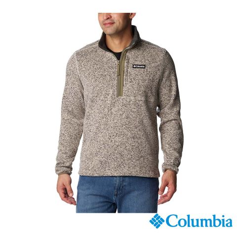 Columbia 哥倫比亞 男款 - Sweater Weather™ 半開襟刷毛上衣-卡其 UAE58170KI-HF